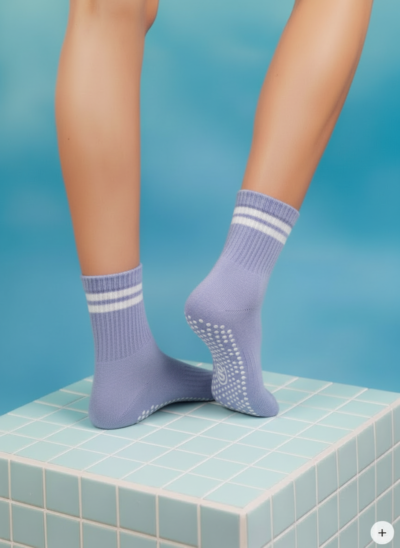 Soft Lavender Grip Socks