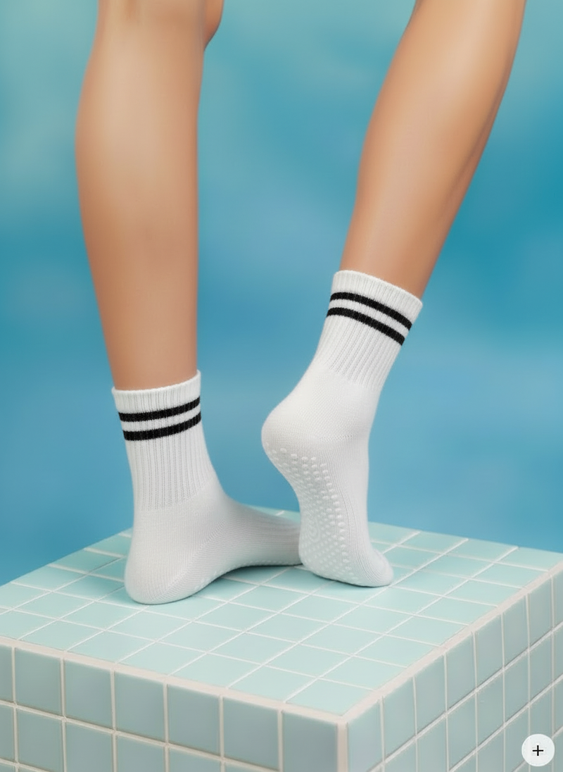 Classic White Grip Socks